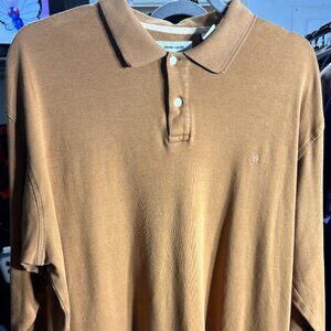 Pierre Cardin Tan 100% Cotton Long-Sleeve Men's Polo Shirt SZ Large